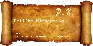Polifka Klementina névjegykártya